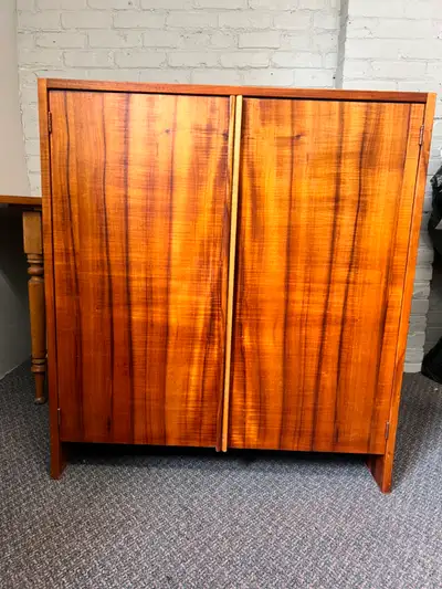 Vintage Wood Cabinet with stunning figured grain, View more