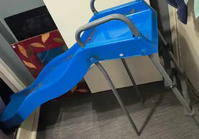 6 ft blue Slide $30 Kids Turtle Sandbox No Sand With It $20 Kids Picnic Table $10 Girls Great Condit...