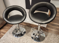 Leather Swivel Adjustable Height Bar Stool (Set of 2)