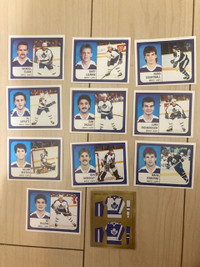 Lot of 10 1988-89 Panini Toronto Maple Leaf hockey stickers