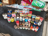 Vintage small cans, cone tops, bottles & patch kits