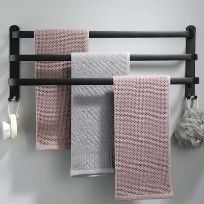 80CM Towel Rack Towel Bar Bathroom - Black, View more