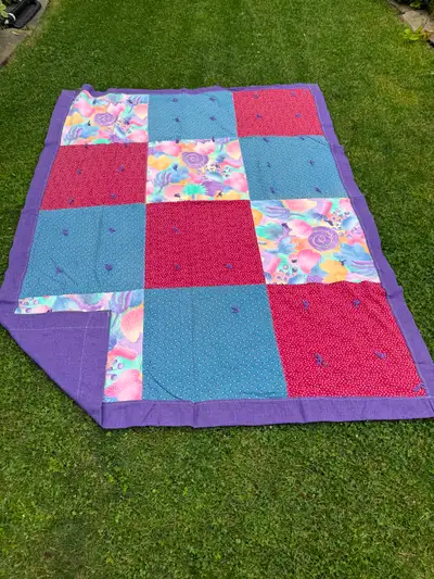 Handmade Patchwork Quilt and Crochet Blanket, View more