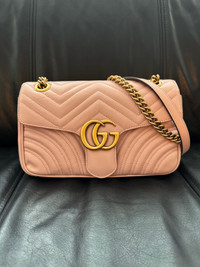 Light Pink Gucci GG Marmont Small Shoulder Bag
