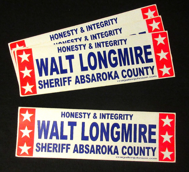 Craig Johnson "LONGMIRE" Sheriff Campaign Bumper Stickers x4 NEW in Arts & Collectibles in Stratford - Image 4