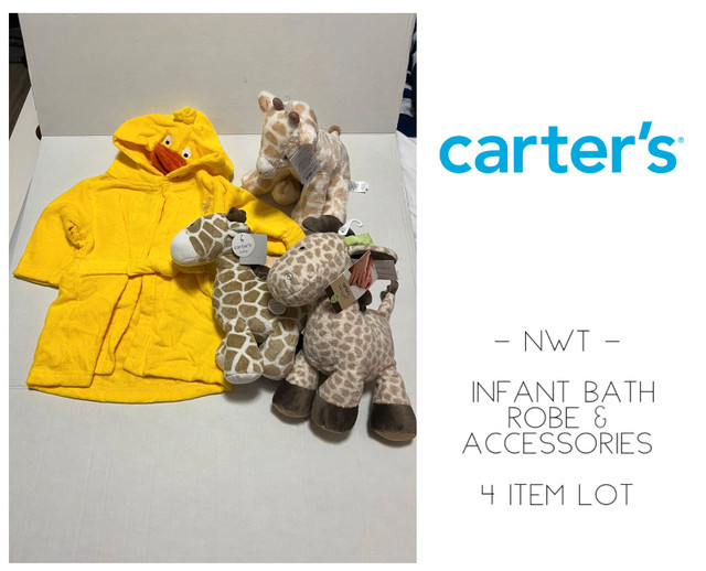 CARTER’S - UNISEX - NWT - 4PC LOT -BABY BATH ROBE & ACCESSORIES in Multi-item in Kingston
