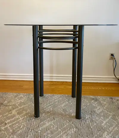 Bar Height Glass Top Dining Table, View more