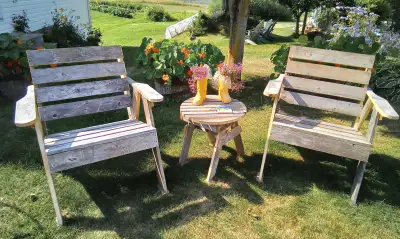 Rustic Reclaimed Wood Patio Set, View more