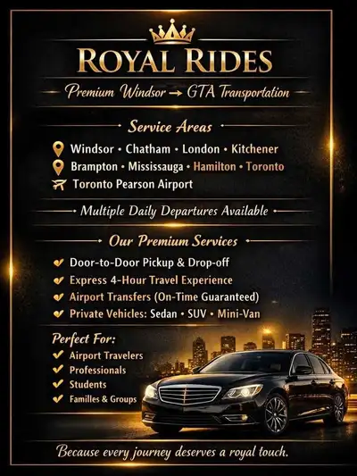 Everyday Toronto to Windsor Rideshare , View more