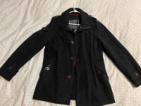 Men's black wool Peacoat style - Barely used!