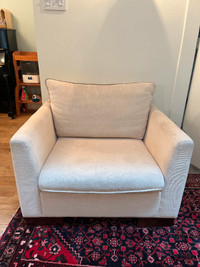Large, comfy white chair