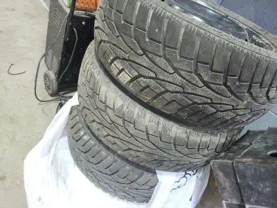 4 winter tires on rims. Used for only 800km. PLEASE DO YOUR OWN RESEARCH TO SEE IF THESE TIRES WILL...