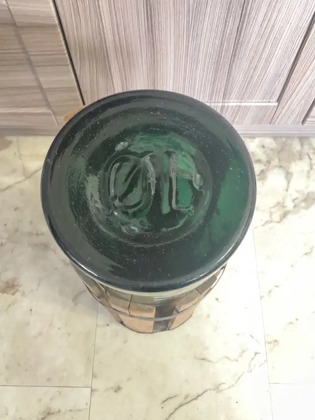 Vintage Demijohn Bottle with Wooden Basket $7562863728670467123