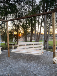 Custom wooden hanging benches 
