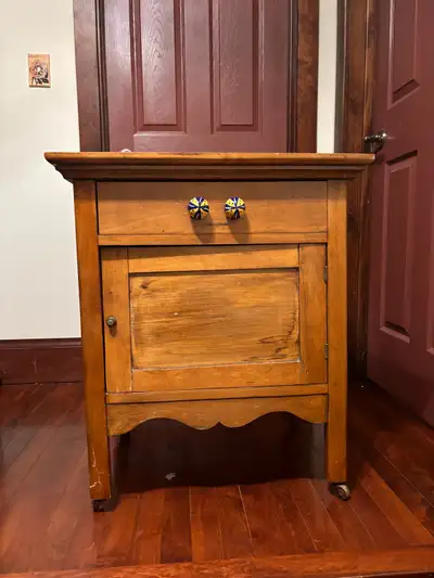 Antique Wooden Cabinet / Nightstand – Original Finish, View more