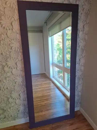 Full-Length Wall / Floor Leaner Mirror – Dark Wood Frame, View more