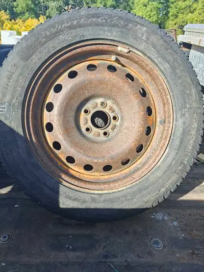 For sale...18 inch steel rims...with tires 235 65 r18 but they are done...came off a jeep..rusty but...