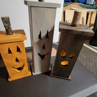 Wooden Halloween Decorations, standing set of 3