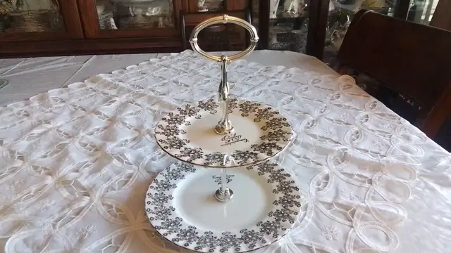 BONE CHINA TIER TIDBIT PLATE STAND 25TH ANNIVERSARY ROYAL ALBERT63804731996675124
