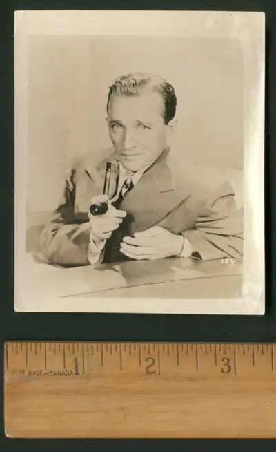 Group of 17 movie star photos, possibly from the 1940's or 1950's. Each photo measures 3 and ¼ inche...