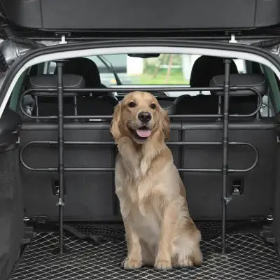 Adjustable Pet Car Barrier for SUVs, Vehicles, Vans, Black, View more