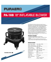 Puraer PA-18B 18" Inflatable Blower