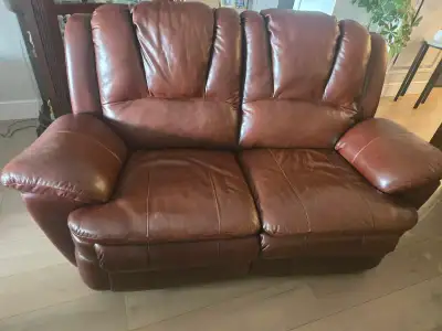 Leather Reclining Loveseat, View more
