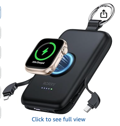 New, RORRY Portable Charger, 10000mAh, For iPhone & Apple Watch,, View more