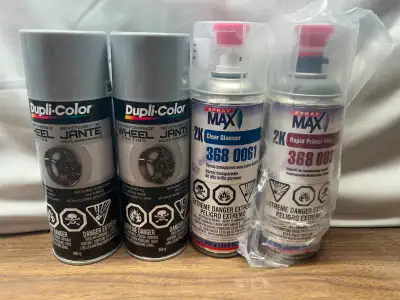 Dupli-Color High Performance Wheel Treatment - 2 cans Spray MAX Rapid Primer Filler - 1 can Spray MA...