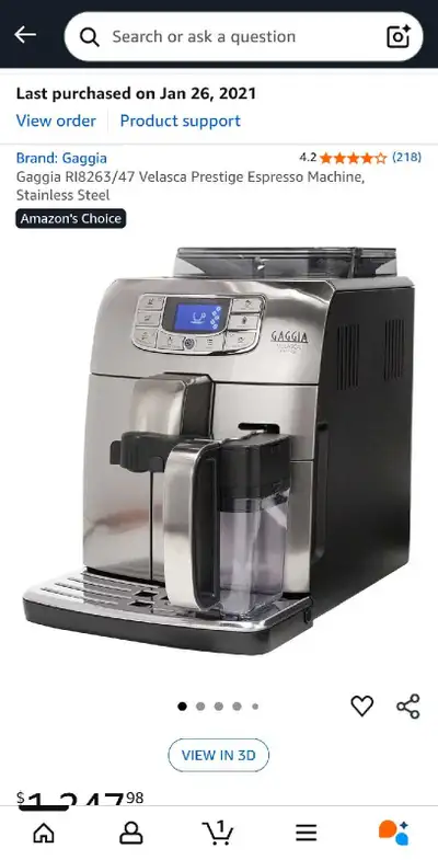 Gaggia Velasca Prestige Espresso Machine, Stainless Ste, View more