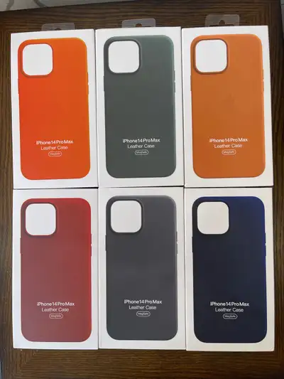 Iphone 14 pro max/14 pro /14/14 plus leather magsafe cases new, View more