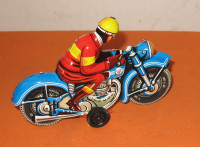 Motorcycle Racer  Friction Drive Tin Toy -Made In Germany -NEW-