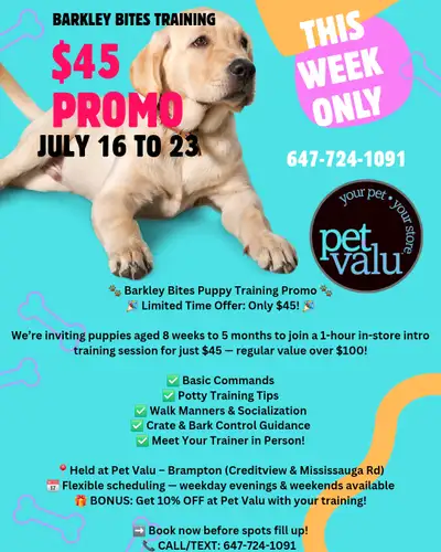 Pet Valu Puppy Training PROMO!  $45, View more