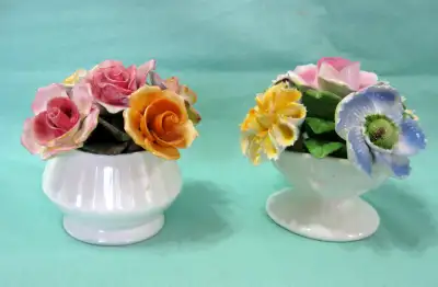 VINTAGE "STRATFORD / STAFFORDSHIRE " HANDPAINTED FLORAL BOUQUETS, View more