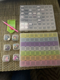 2- 56 Grid Diamond  Painting Storage Containers, Magnets, Drills