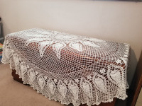 Round 80 inch Crochet Table Cloth