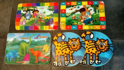 5 Diego, Dora, Dinosaur & Cat laminated placemats​, View more