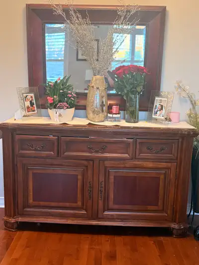 Elegant Solid Wood Buffet AndGlass Display Cabinet  , View more