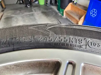 4 Winter 245/55R19 Tires and Rims for a Ford Edge car. Pick up in Stratford.
