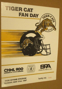 Tiger Cat Fan Day, Gold Team vs Black Team program May 31st 1987