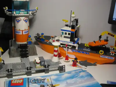 Lego City Coast Guard Patrol Boat & Tower set #7739. The Lego set is in great condition, clean and f...