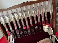 Antique silver plated cutlery set / flatware set 