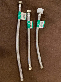 New braided stainless steel faucet and toilet connector hoses