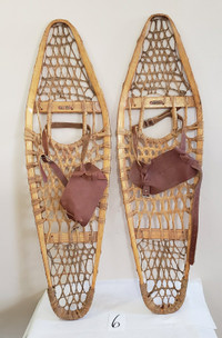 Wood Snowshoes Leather Bindings  Wynn's Decor or Use