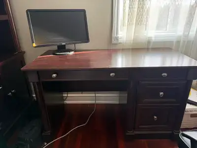 Traditional Dark Wood Executive Desk, View more