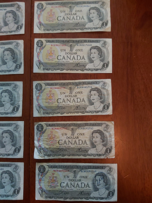 10 B of C 1973 $1 Bills Crow-Bouey BAB to BCN Numbers in Arts & Collectibles in Saint John - Image 4