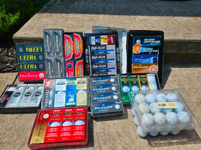 Brand new golf balls never hit Taylormade, Maxfli, Top Flight, Ultra, Dunlop, Strata - 10.5 dozen. C...