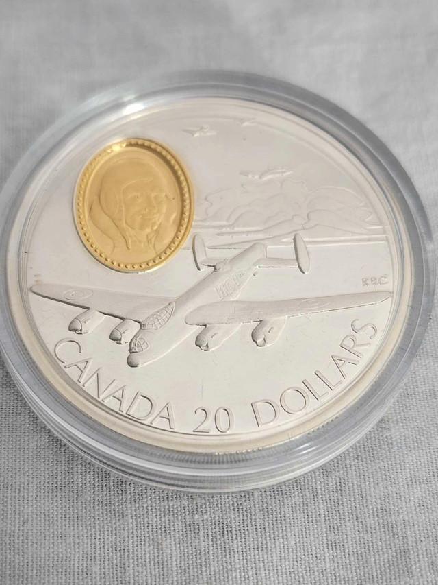 1990 $20 Aviation Series: Avro Lancaster - Sterling Silver Coin  in Arts & Collectibles in City of Toronto - Image 2