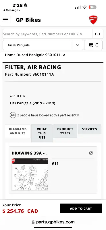 Ducati Performance Race Air Filter lifetime wash able 96010111A in Other in Barrie - Image 4