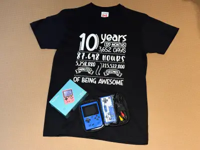 New Custom made T-shirt and New Nintendo game box plus., View more